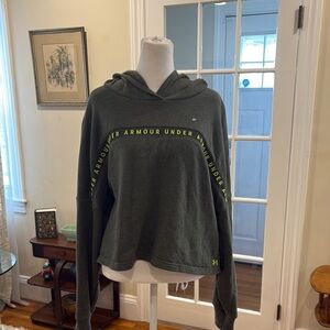 Under Armour Green Hoodie with Neon green lettering.  Size XL